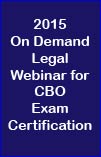 2015 On Demand Webinar  of the Legal Module &##x28;MG&##x29; of the Certified Building Official - 111 days.  This is valid for the 2018 exams